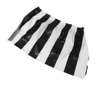 ULTECHNOVO Jupe de Table Étanche PVC pour Anniversaire Jupe de Table à Rayures Noires pour Fête et Festival Accessoire Décoratif