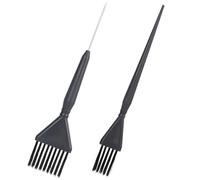 ULTECHNOVO Kit de 2 Brosses à Teinture pour Cheveux Noir Poils Doux en Pp et Acier Inoxydable, Applicateur Professionnel pour Salon et Usage à Domicile