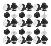 ULTECHNOVO Kit de Bricolage DIY Goupilles de Sécurité Rondes en Caoutchouc Noir, Prise et Résistance la Décoloration, pour Bijoux et Insignes