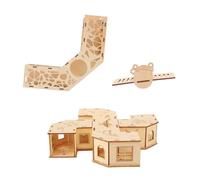 ULTECHNOVO Labyrinthe Tunnel en Bois pour Petits Animaux avec Bunker et Bascule 8,66x8,66x1,97cm d'exercice pour Hamsters, Gerbilles et Souris Plusieurs Styles