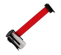 ULTECHNOVO Lanière de Barrière Rétractable en Inox Bande Rouge, Cordon de Sécurité Ajustable pour Contrôle des Foules, Barrière de File D'attente pour Hôtels et Espaces Publics, 1 Pièce