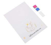 ULTECHNOVO Livre D'or Arbre à Empreintes pour Révélation de Bébé, Papier Couché, 1 Set, Enregistrement des Souhaits, Décoration pour Shower