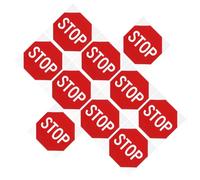 ULTECHNOVO Lot de 10 Autocollants Stop Rouges Autocollants D'avertissement Panneau D'arrêt de Sécurité Auto-adhésif pour Usage Intérieur et Extérieur Signalisation Routière pour Maison