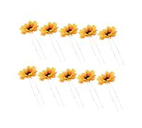 ULTECHNOVO Lot de 10 Épingles à Cheveux Tournesol en Métal Doré Accessoires de Cheveux de Mariage pour Mariées et Demoiselles D’Honneur Décoration de Fleur Élégante pour Coiffures Longues