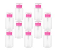 ULTECHNOVO Lot de 10 Flacons Pompe Distributeur 150 Ml Rechargeables Transparents pour Dissolvant Vernis à Ongles Démaquillant Manucure Flacons à Pression Portables et Voyage