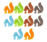 ULTECHNOVO Lot de 10 Marque-verres en Silicone Couleur Vive Forme Écureuil, Identificateurs Réutilisables pour Verres à Vin et Tasses, Porte-sachet de Thé Pratique pour Fête et Réunion