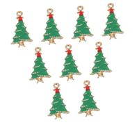 ULTECHNOVO Lot de 10 Pendentifs Arbre de Noël en Alliage Finition Soignée Pendentifs Suspendus à L'Huile Qui Coule Accessoires Bijoux DIY pour Colliers et Créations Festives