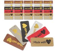 ULTECHNOVO Lot de 100 Étiquettes en Cuir Pu Faites la Main pour Paquet et Pulls, Texture Légère et Confortable, Décorations Créatives pour Travaux Manuels et Loisirs DIY