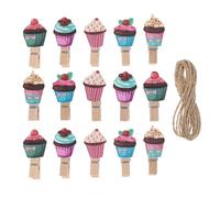 ULTECHNOVO Lot de 100 Mini Pinces à Linge en Bois Forme Glace, Colorées, Robustes et Décoratives, Clips pour Photos, Cartes Postales et Loisirs Créatifs, Accessoires Pratiques pour