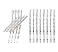 ULTECHNOVO Lot de 12 Épingles à Cheveux Strass Décoratives en Métal Argenté, 8 Pinces Incurvées et 4 Pinces Croisées, Accessoires Coiffure pour Femmes et Adolescentes, pour Franges