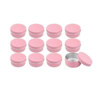 ULTECHNOVO Lot de 12 Mini Boîtes à Crème en Aluminium 50 Ml Format 57 X 27 MM Couleur Rose Boîte à Pommade Hermétique et Rechargeable pour Cosmétiques de Voyage et Rangement de