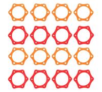 ULTECHNOVO Lot de 16 Anneaux Antidérapants Hexagonaux en Plastique pour Microphone, Bagues pour Microphone Portatif, Empêchent le Roulement, pour Ktv et Danse, Couleurs Orange et Rouge