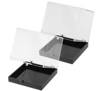 ULTECHNOVO Lot de 2 Boîtes d'Exposition Carrées Transparentes 68 X 68 X 68 CM Fond Noir Boîte de Rangement pour Spécimens Minéraux Compactes pour Collection et Présentation