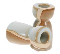ULTECHNOVO Lot De 2 Bougeoirs Coniques en Céramique Bicolores, Décor Rétro, Bougeoirs Esthétiques pour Dîner, Fêtes Et Intérieur, Support De Bougie Décoratif pour Maison