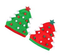 ULTECHNOVO Lot de 2 Chapeaux de Noël Créatifs en Tissu Chapeaux de Père Noël Rouge et Vert Accessoires de Costume Festifs pour Adultes Couvre-Chefs Confortables et Carnaval