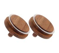 ULTECHNOVO Lot de 2 Couvercles Hermétiques en Bois d'Acacia avec Joint en Silicone Poignée Intégrée Diamètre 92 MM pour Bocaux à Large Ouverture - Couvercles Réutilisables pour