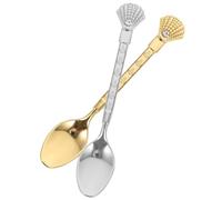 ULTECHNOVO Lot de 2 Cuillères à Café en Alliage de Zinc, Assortiment Doré et Argenté, Petites Cuillères à Dessert Mélanger, Adaptées pour Café, Thé, Espresso et Usage Couleur Aléatoire
