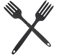 ULTECHNOVO Lot de 2 Fourchettes à Nouilles en Silicone Noir Ustensiles Cuisine Multifonctions Légers et Ergonomiques pour Pâtes Salade et Viande Outils Pratiques pour Cuisson et Dîner