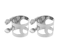 ULTECHNOVO Lot de 2 Ligatures Argentées pour Saxophone Alto Bémol, Pinces Métalliques Solide pour Bec de Saxophone, Accessoires pour Instruments à Vent, Fourniture Pratique pour Musiciens