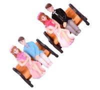 ULTECHNOVO Lot de 2 Ornements Décoratifs en Plastique pour Amoureux Figurines Couple Tabourets Rose et Bleu Noir et Blanc Décoration Romantique Maison et Voiture Présent Mariage