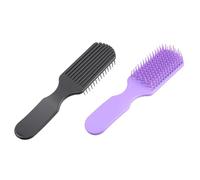 ULTECHNOVO Lot de 2 Peignes Noirs en Plastique pour Massage du Cuir Chevelu et Démêlage, Adaptés pour Cheveux Secs et Mouillés, Usage Professionnel Domicile