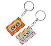 ULTECHNOVO Lot de 2 Porte-clés Pendentifs en Acrylique Ruban Adhésif Décoratif Rose et Orange, Accessoire Suspendu Créatif pour Paquet, Présent Artisanal pour Amateurs de Décoration