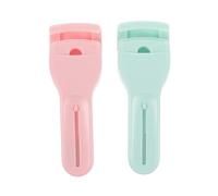 ULTECHNOVO Lot de 2 Recourbe-Cils Portables Mini en Plastique Coussinets en Caoutchouc Doux Design Incurvé Couleurs Rose et Vert Outil de Maquillage Beauté Léger pour Usage Quotidien et