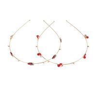 ULTECHNOVO Lot de 2 Serrage-têtes Cerise et Fraise en Alliage Doré, Solides et Portables, Accessoires Cheveux Femme pour Mariage et Réunions de Famille