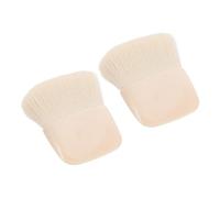 ULTECHNOVO Lot de 2 Set de Pinceaux à Blush Miniatures Couleur Amande, Poils Doux pour Visage, Pinceaux de Maquillage Portables Multifonctions pour Poudre Compacte et Blush, Kit de Voyage