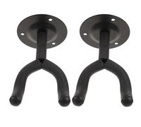 ULTECHNOVO Lot de 2 Sets de Sets de Crochets Muraux Noirs en Fer et Plastique pour Guitare et Ukulélé, Support Mural Réutilisable et Sécurisé pour Rangement à Domicile