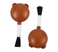 ULTECHNOVO Lot De 2 Souffleurs d'air Compacts Brosse Douce pour Nettoyage Lentilles Et Clavier, Pompe à Air Pressable en Plastique Marron, Outil Polyvalent pour Poussière Et Électronique