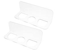 ULTECHNOVO Lot de 2 Supports Muraux Adhésifs en Acrylique Transparent pour Brosses à Cheveux et Peignes, Organiseur de Salle de Bain à 3 Emplacements, Rangement sans Perçage, Compatible