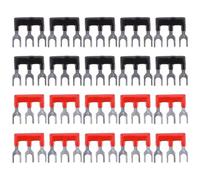 ULTECHNOVO Lot de 20 Bornier à Court-Circuit Tb1503 Double Rangée à Vis Court-Circuit Rouge et Noir Compatible Borniers Série Tb15A Raccordement Câbles Électroménagers et Circuits