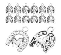 ULTECHNOVO Lot de 20 Breloques Porte-clés en Alliage Métal, Mini Pendentifs Fers à Cheval Style Western, Charms Cow-boy pour Bracelets, Colliers et Créations Diy, Présent Invité Mariage,