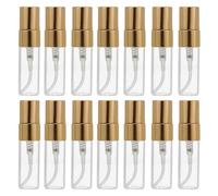 ULTECHNOVO Lot de 20 Flacons Vaporisateurs en Verre Transparent 3 Ml Pulvérisateur Doré Flacon Vide de Parfum Rechargeable pour Voyage Huiles Essentielles et Cosmétiques
