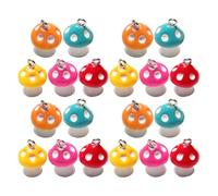 ULTECHNOVO Lot de 20 Mini Pendentifs Champignons en Résine pour Bijoux Diy, Breloques Polyvalentes et Fiables, pour Bracelets et Créations Uniques Couleur Aléatoire