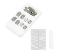 ULTECHNOVO Lot de 24 Faux Ongles Courts à Coller pour Femmes Capsules Amovibles en Résine Ultra-Fines Réutilisables Brillants et Résistants Nail Art Salon ou Usage à Domicile