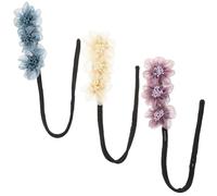 ULTECHNOVO Lot De 3 Appareils à Chignon Paresseux En Organza Fleurie, Taille Unique, Outils De Tressage De Cheveux Pour Femmes Et Filles, Accessoires Coiffure Pour Fêtes Et Usage Quotidien