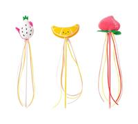 ULTECHNOVO Lot de 3 Bâtons à Chat Interactifs Colorés en Peluche et Plastique pour Attirer L'attention du Chat et Changer Son Comportement de Morsure en Jouant Style Style Aléatoire