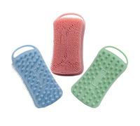 ULTECHNOVO Lot de 3 Brosses Exfoliantes en Silicone Double Face pour Massage Corporel, Confortables et Pratiques, Bain et Usage Domestique
