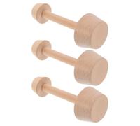 ULTECHNOVO Lot de 3 Moules à Mini-pâtisserie en Bois Double Face, Poussoir à Tartelettes aux Œufs Grand Format, Outil de Pâtisserie Naturel pour Desserts Faits Maison, Cheesecake et Mini