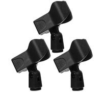 ULTECHNOVO Lot de 3 Pinces Micro en Plastique Noir, Ajustables Inclinaison Réglable, Compatibles pour Microphones de 22-42 Mm, Accessoires Pratiques pour Conférences et Podcasts
