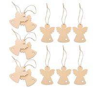 ULTECHNOVO Lot de 30 Décorations en Bois d'Ange 78 X 64 CM Ornements Rustiques pour Sapin de Noël Étiquettes Vierges pour Loisirs Créatifs et Décorations à Suspendre