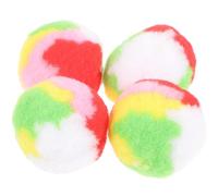 ULTECHNOVO Lot de 4 Balles pour Chats en Peluche Colorées, Interactif pour Chatons D'intérieur, Soulagement de L'ennui et Nettoyage des Dents