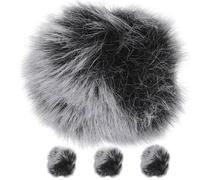 ULTECHNOVO Lot de 4 Bonnettes Anti-vent pour Microphone en Matériau Synthétique, Protection le Bruit du Vent, Facile à Mettre Retirer