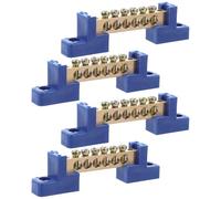 ULTECHNOVO Lot de 4 Borniers en Cuivre à 6 Trous Barre Omnibus pour Connexion de Terre Électrique Bornier de Barre Omnibus Robuste et Résistant à la Corrosion pour Installation Résidentielle