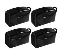 ULTECHNOVO Lot de 4 Brosses Applicatrices de Mousse Noire avec Couvercle pour Nettoyage et Polissage des Pneus et Jantes, Accessoires Lavage Auto Réutilisables, Applicateurs pour Entretien