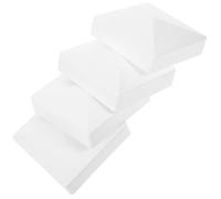 ULTECHNOVO Lot de 4 Embouts de Poteaux de Clôture en Abs, Capuchon Carré Plat Blanc, Imperméable, Installation Facile, pour Protection Extérieure
