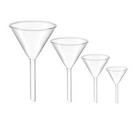 ULTECHNOVO Lot de 4 entonnoirs triangulaires en verre pour laboratoire - Dimensions : 40 mm, 50 mm, 75 mm, 100 mm - Transparent
