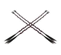 ULTECHNOVO Lot de 4 Extensions de Cheveux Tressées à Clips 50 CM Fausses Tresses Queue de Cheval en Arêtes de Poisson Couleur Noire et Rose Accessoires Légers pour Garçon et Filles et